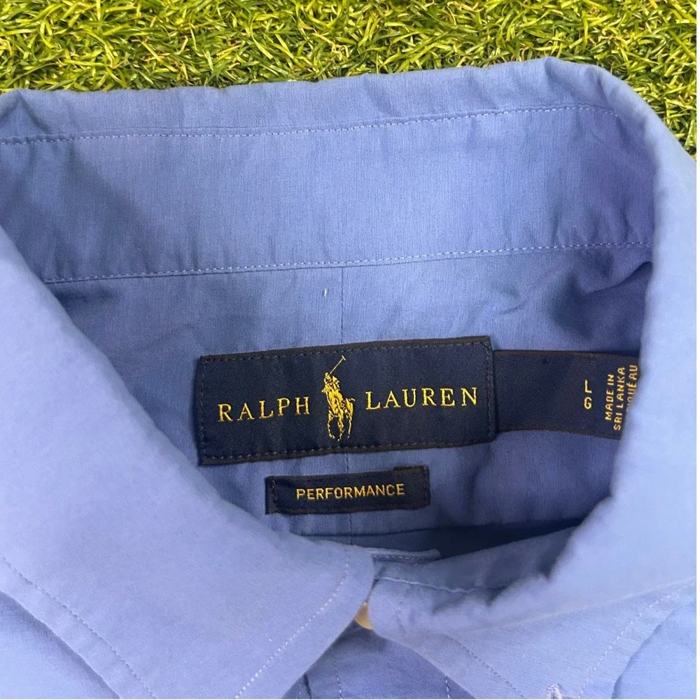 Polo Ralph Lauren Performance Shirt Mens Large Blue Long Sleeve Button Down L